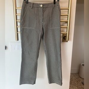 Maje Pinstripe Pants in Black and White